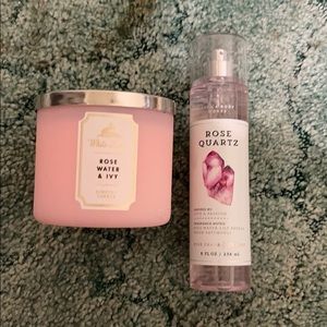 Bath and bodyworks rose candle and fragrance mist